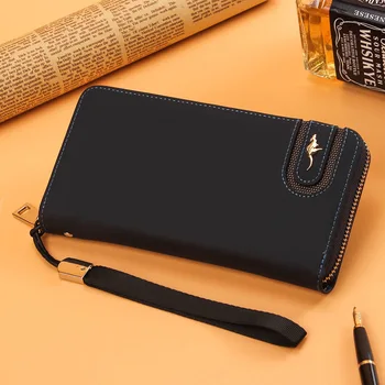 Noul brand faimos cangur bărbați portofel cu fermoar lung telefon sac de ambreiaj moda piele Nubuc poseta clutch portofel geanta