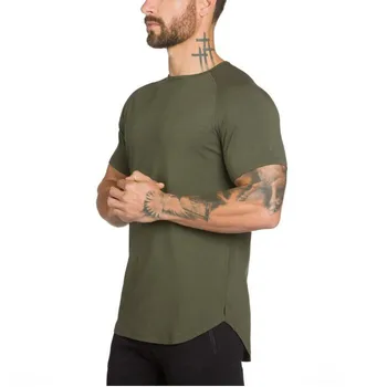 Brand de îmbrăcăminte de fitness tricou barbati 2021 moda de vara extinde street wear hip hop maneca scurta din bumbac săli de sport t-shirt culturism