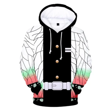 Anime-ul japonez Demon Slayer Kimetsu Nu Yaiba de Imprimare 3D Amuzant Hanorac Hip Hop Graphic Jachete Poleron Hombre Streetwear Hoody