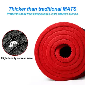 10 mm Plus Grosime Non-alunecare Mat Yoga Cauciuc Natural, NBR Fitness Gym Sport Pilates Tampoane Cadou Yoga Mat Bag