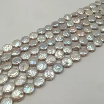 Margele perla, în strand ,8-14 MM monedă rundă margele perla, liber cu apă dulce pearl ,plin gaura