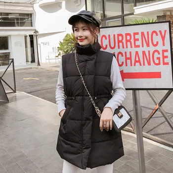 Iarna De Lungă, Fără Mâneci Vesta, Paltoane Femei Stand Gât Subțire De Bumbac Sacou Captusit Veste De Moda Coreeană Fermoar Jacheta Femei Vesta
