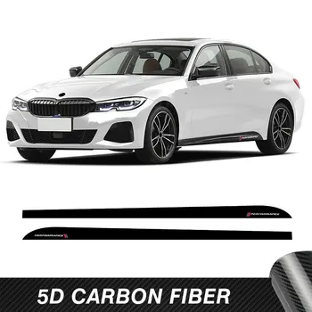2 Buc Portiera Laterală Dungi Fusta Autocolant M Performance 5D Fibra de Carbon de Vinil Corp Decal Pentru BMW Seria 3 G20 M340i Accesorii