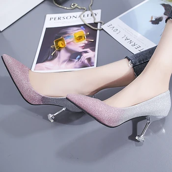 Femei Sexy Party Club de Noapte Pantofi cu Toc Doamna Casual, Confortabil de Primăvară & Vară Alunecare pe Pantofi cu Toc Zapatos Mujer G5350