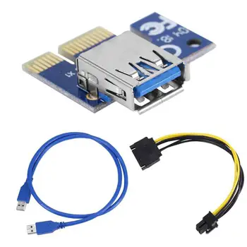 USB 3.0 PCIe VER Ver009S PCI-E 1X la 16X Alimentat Riser Card ETH Coloană Adaptor GPU Card Ethereum Miniere Adaptor Adaptor P1H8