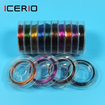 ICERIO 10 Culori Fly Tying Sârmă de Cupru de 0,3 mm*10m Midge Larve de Nimfe Zboară Nervuri Corpul Leagă Material
