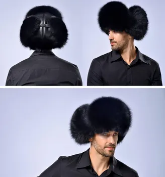 Autentic blană de vulpe blană de vulpe pălărie pălărie de iarnă ureche Lei ruși de sex masculin silver fox raton fabrică de pălării en-gros transport gratuit
