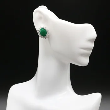 15x13mm SheCrown Real Verde Smarald Recomanda Extrem de Vânzare de Top Pearl Colectia de Nunta de Argint Cercei