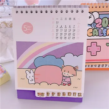 2021 Nou Mini-joc Fata de consola de Birou Calendar de Desene animate Minunat Animale Unicorn Portabil Calendar de Masă
