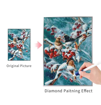 AZQSD 5d Diy Diamant Mozaic Snow Bird de Diamant Pictura Animal Diamant Broderie Iarna Cruce Cusatura de lucru Manual Decorațiuni interioare