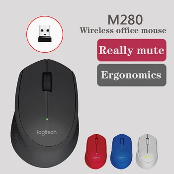 Logitech M280 Mouse Optic Wireless Calculator PC, Laptop 2.4 GHz 3 Butoane Receptor fără Fir Soareci Roșu albastru negru argintiu gri