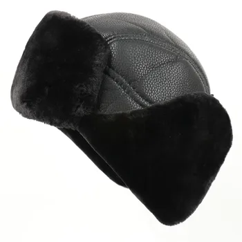 CAMOLAND Iarna Termice Faux fur Bomber Femei Pălării de Bărbați din Piele PU Cald Earflap Hat Rusia Ushanka Pălărie de Vânător Capace de Zăpadă