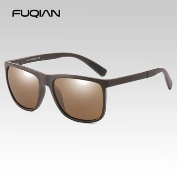 FUQIAN 2019 Retro Pătrat Bărbați ochelari de Soare Polarizat Moda TR90 Greutate de Lumină ochelari de soare de Conducere în condiții de Siguranță UV400 Ochelari