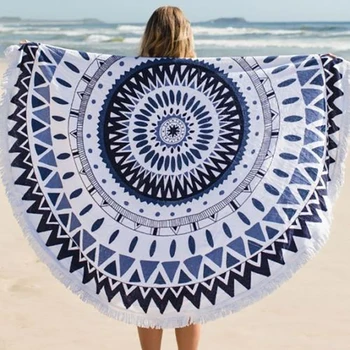 Feiqong Floral Rotund Mat Plaja Ciucure Bordura De Design De Înaltă Calitate, Prosop De Plajă Yoga Sifon Mat