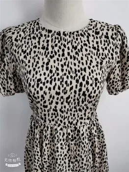 Vintage Rochie de Imprimare Leopard Pentru Femei, O-neck mâneci Talie Mare Slim Subțire Mini-Rochii de Moda de sex Feminin Știri 2020v