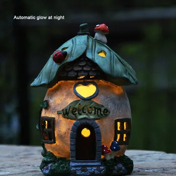 Vintage Home Decor Creativ Solare Lampa Decor Casa Ciuperci Decor În Aer Liber Casă În Miniatură Zână Grădină De Artizanat Cadou