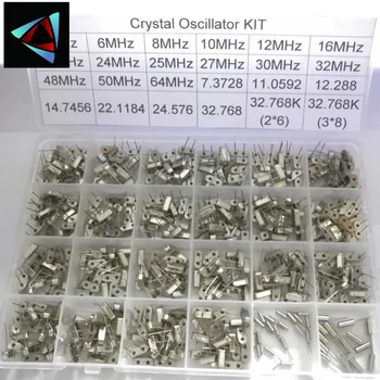 Hc-49s 24 de tipuri X20pcs Cristal Oscilator electronic Kit rezonator ceramic rezonator de cuarț hc-49 BAIE 32.768 4 8 12 16 20 25 MHZ