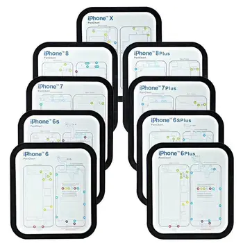 12PC Ghid Profesionist Pad pentru iPhone XsMax XR XS X 8P 8 7 7P 6 6s 6p 6sp Magnetic Șurub Keeper Graficul Mat Telefon Instrumente de Reparare
