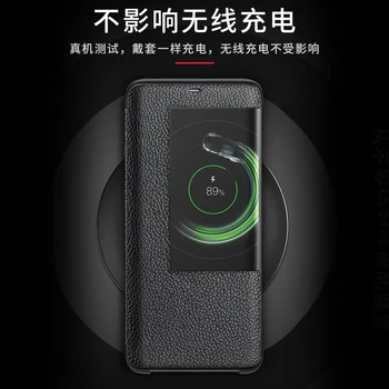 Design de lux Pentru Huawei Mate 20 Pro Caz Smart View Cap Real Strat de piele de Vacă Telefon Flip Cover Pentru Huawei Mate 10 20 X 20 X Fundas