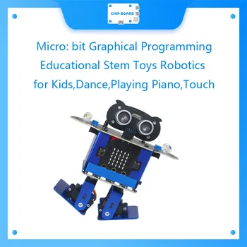 XiaoR Geek Robot de Jucărie cu Micro: bit Grafic de Programare de Învățământ Stem Jucării Robotica pentru Copii,Dans,Pian,Atingeți