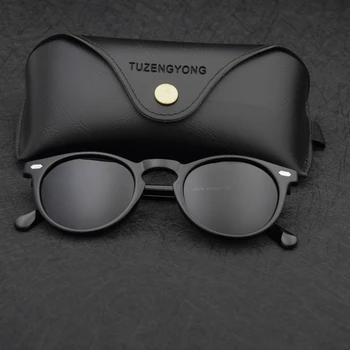 TUZENGYONG Brand Vintage Designer Polarizat ochelari de Soare Pentru Barbati Călătoresc Unisex TR90 Rotund Ochelari de Soare Ochelari de Conducere Oculos