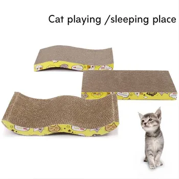 Hârtie ondulat Cat Scratcher Catnip Pisica Zgarieturi Bord Pad Mat Scratcher Pentru Pisici Pisoi animale de Companie Jocuri, Jucării, Accesorii LY0004