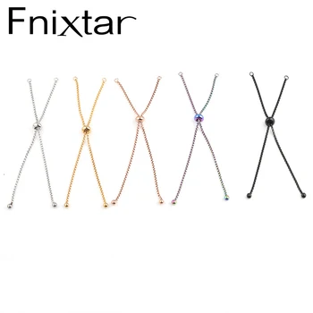 Fnixtar 12buc/Lot 1.8 mm Reglabile din Oțel Inoxidabil, Caseta de Lanț Slider Extender Lanț Pentru Bijuterii DIY Maiking Colier Bratara