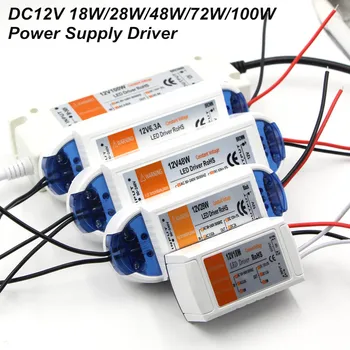 DC12V Alimentare Banda LED Driver Adaptor de Iluminat 18W/28W/48W/72W/100W Comutator de Transformator Pentru LED Strip Lumini cu LED-uri