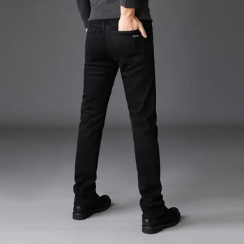 Branduri De Blugi Pantaloni Haine Barbati 2019 Noul Negru Elasticitatea Blugi Skinny Business Casual Sex Masculin Denim Slim Pantaloni Stil Clasic