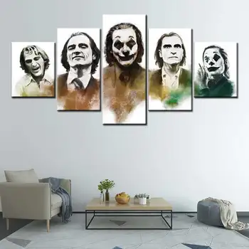 Arta abstractă Pictura Joker 2019 Film Poster de Arta 5pcs Modul Tablouri Canvas Printuri de Arta Poze Baieti Decor Dormitor