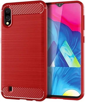 Cazul Samsung Galaxy A10 (Galaxy M10) de culoare roșie (roșu), carbon serie, caseport