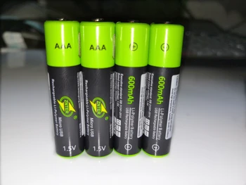 ZNTER reîncărcabile AAA baterie 1.5 V AAA 600mAh USB litiu-polimer baterie reîncărcabilă cu cablu Micro USB