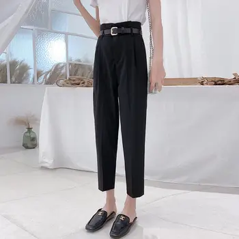 Wavsiyier Elastic Casual Largi Picior Stilul Streetwear Pantaloni Costum Coreeană 2020 Înaltă Talie Pantaloni Drepte Femei Toamna Pantaloni Solid