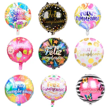 1Set spaniolă Feliz Cumpleanos Colorate, Baloane Folie Nunta, Petrecere de Aniversare Decoratiuni Copii Baloes Fiesta Eventos Globos