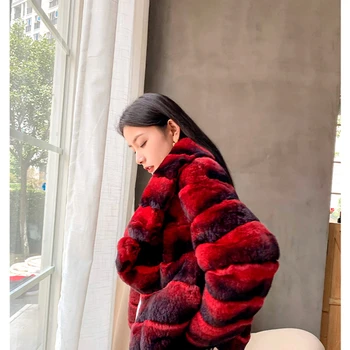 2020 Nouă Iarnă Adevărată Haină de Blană de Moda pentru Femei iepure Angora lână Sacou Chinchilla de culoare Importate Cald Doamnelor Liber de Înaltă Calitate