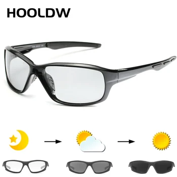 HOOLDW Epocă Polarizate Fotocromatică ochelari de Soare Barbati de Noapte Viziune Ochelari de Zi Noapte de Conducere Ochelari Anti-orbire ochelari de Soare