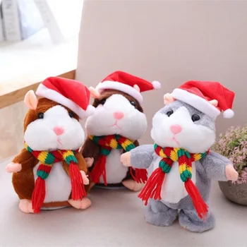 Noi Vorbim Mouse-ul Hamster animal de Companie Jucărie de Crăciun Vorbesc Vorbesc de Înregistrare a Sunetului Hamster de Învățământ Jucărie de Pluș pentru Copii Cadou de Crăciun
