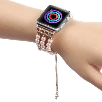 Moda pearl Bratara Curea pentru apple watch benzi de 44mm 42 iwatch seria 5 4 3 2 ceas handmade bratara Fete de Înlocuire 38mm
