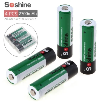 4buc/Pachet Soshine Ni-MH AA 2700mAh Baterie Reîncărcabilă 2A Baterii Batterij Bateria +Acumulator Portabil de Stocare Suport Cutie