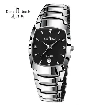 PĂSTRAȚI legătura de Moda Cuarț Bărbați Ceas Calendar Impermeabil Negru Bărbați Ceasuri de mână din Oțel Inoxidabil Brand de Lux de sex Masculin Relogio