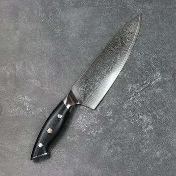 JUNSHENG 67 strat Damasc bucatarie cuțit bucătar-șef de 8 inch profesionist Japonez cuțit de bucătărie G10 se ocupe de feliere cuțit cadou