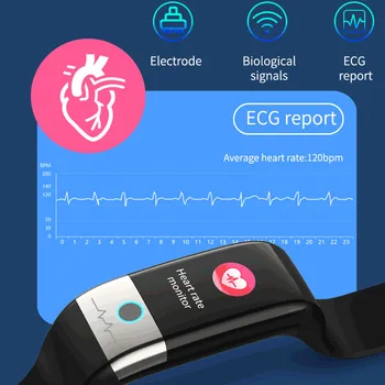 X1 Ceas Inteligent banda ECG + PPG HRV Tensiunii Arteriale Monitor de Ritm Cardiac Activitate Tracker Bărbați IP67 rezistent la apa Sport Smartwatch