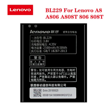 Original Levono BL229 Bateriei Pentru Lenovo A8-O 8 A806 A808T 806 808T 2500mAh baterie Reîncărcabilă Telefon LI-ion Batteria În Stoc