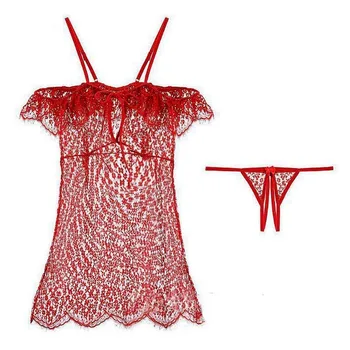 Exotic Red Rochie De Lenjerie De Corp Lenjerie Sexy Erotic Rochie Babydoll Transparent Pijamale Femei Dantelă Îmbrăcăminte De Noapte Camasa De Noapte, Pijamale