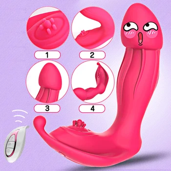 Beilile Portabil Vibrator Sex Oral Limba Lins Penis Artificial Chilotei Pune Pe Penis Artificial Vagin Stimulator Pentru Adulti Jucarii Sexuale Pentru Femei Pentru Sex-Shop