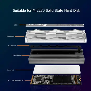 Jonsbo M. 2 SSD Radiator 5V 3Pin Solid state Hard Disk Cooler Radiator de Căldură Disiparea Termică de Răcire Pad pentru PC