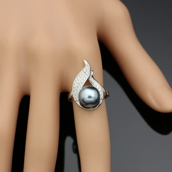 Gri Perle de Argint 925 de Bijuterii de Mireasă Seturi Albe CZ Accesorii Pentru Femei Nunta Cercei/Pandantiv/Inel/Colier Set