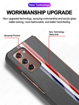 Pentru Samsung Galaxy Z Fold 2 5G Caz FAYAHA Acrilice Dungi Moda din Piele Capacul din Spate Pentru Samsung Galaxy Z 2 Ori Caz