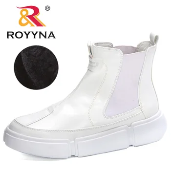 ROYYNA 2020 Noi Designeri Glezna Cizme Pantofi Plat pentru Femei Toamna Iarna Zăpadă Cizme de Pluș Doamnelor Elasic Trupa Încălțăminte Botas Mujer