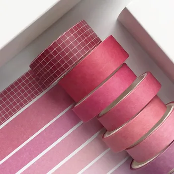 Noi 8Pcs/Set Retro Culoare Solidă Washi Tape Set pentru Decorare DIY Scrapbooking Autocolante Kawaii Jurnal Bandă de Mascare Rechizite Școlare